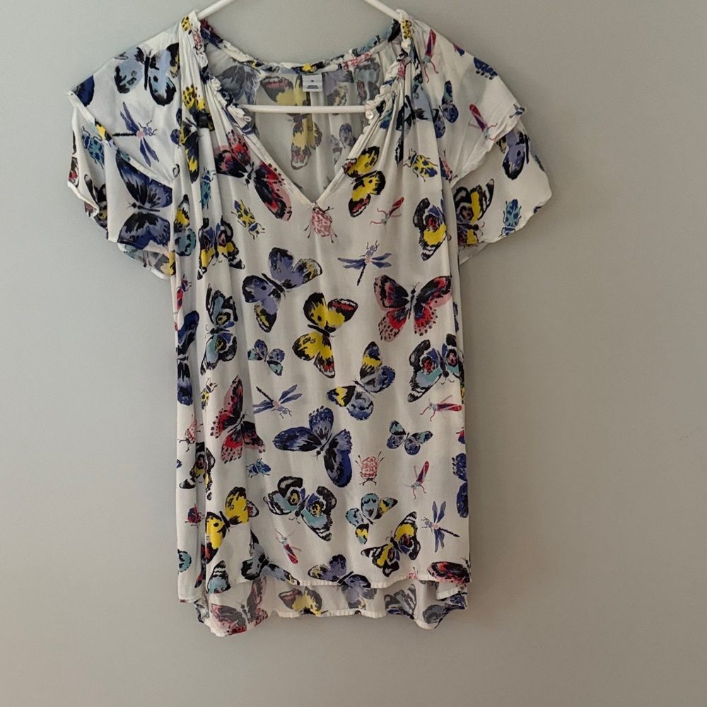 Old Navy Multicolor Butterfly Print Blouse